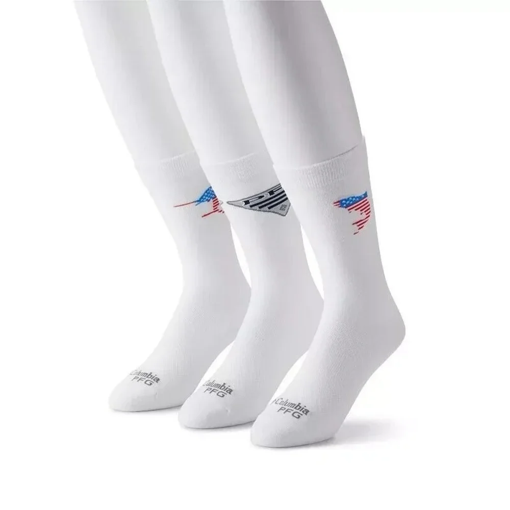 3 Pair Columbia PFG Crew Socks‎ Men's Size 6-12 Fishing Outdoor Hiking USA NEW